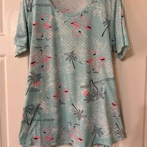 LuLaRoe Perfect Tee 3XL with Flamingos